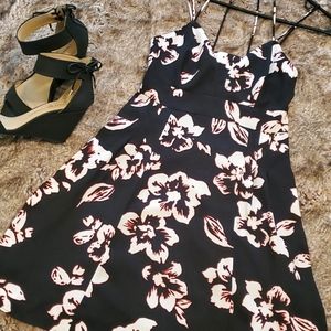 Womens Express strappy back cut out skater dress